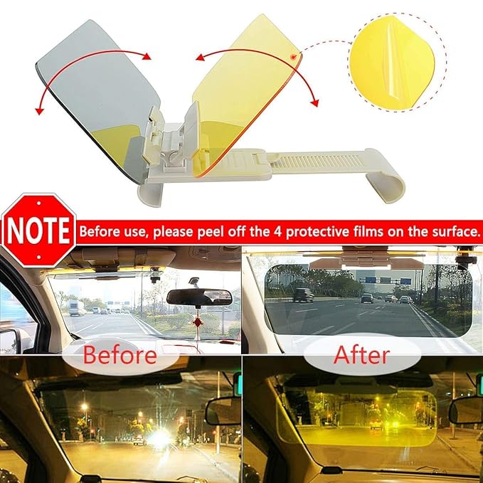 2 in 1 Car Day and Night Visor for all Cars (Large Anti-Glare Visor)