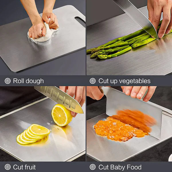 Scratch Less Stainless Steel Kitchen Chopping Board 41 x 31 Cm (Big Size)